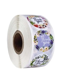 500 buc/rolă Etichetă autocolantă decorativă Etichetă autocolant pentru coacere Autocolant decorativ pentru cadou Autocolant cu flori de mulțumire, pentru împachetare cadou, petrecere, nuntă, ziua de naștere, afaceri mici - Multicolor - Vizualizare 3