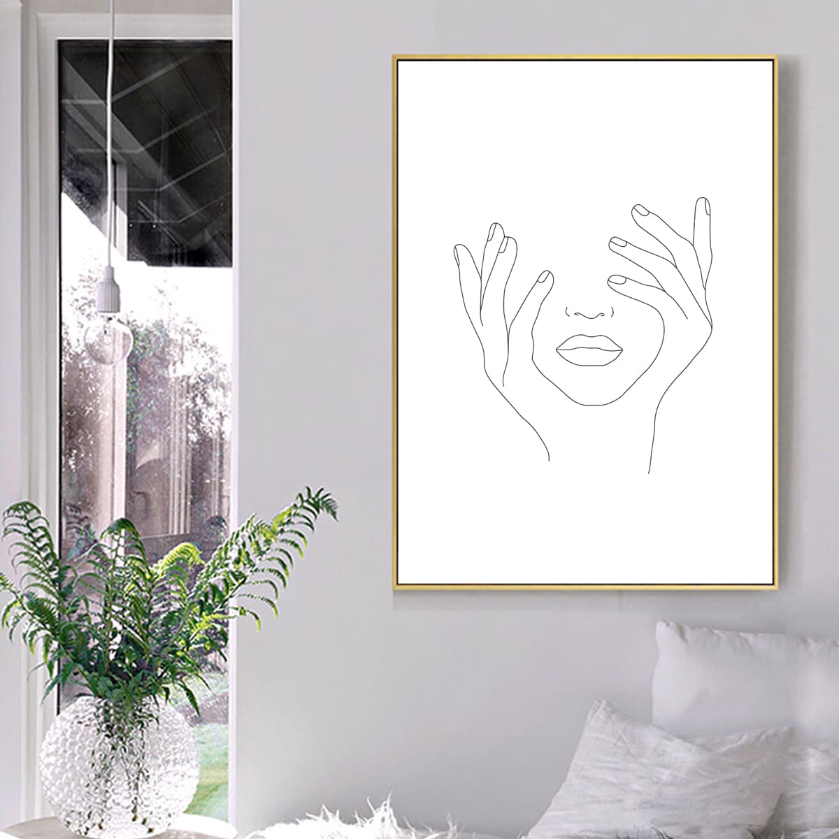 

Abstract Figure Graphic Wall Painting Without Frame, White