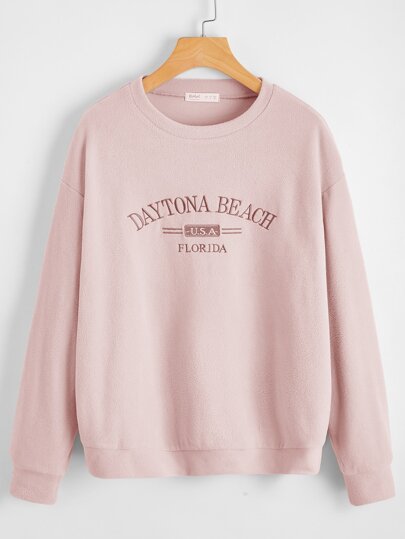 Letter Embroidery Sweatshirt