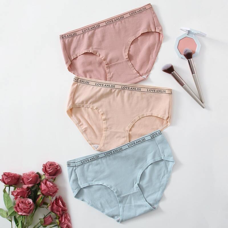 

3pack Letter Tape Panty Set, Multicolor