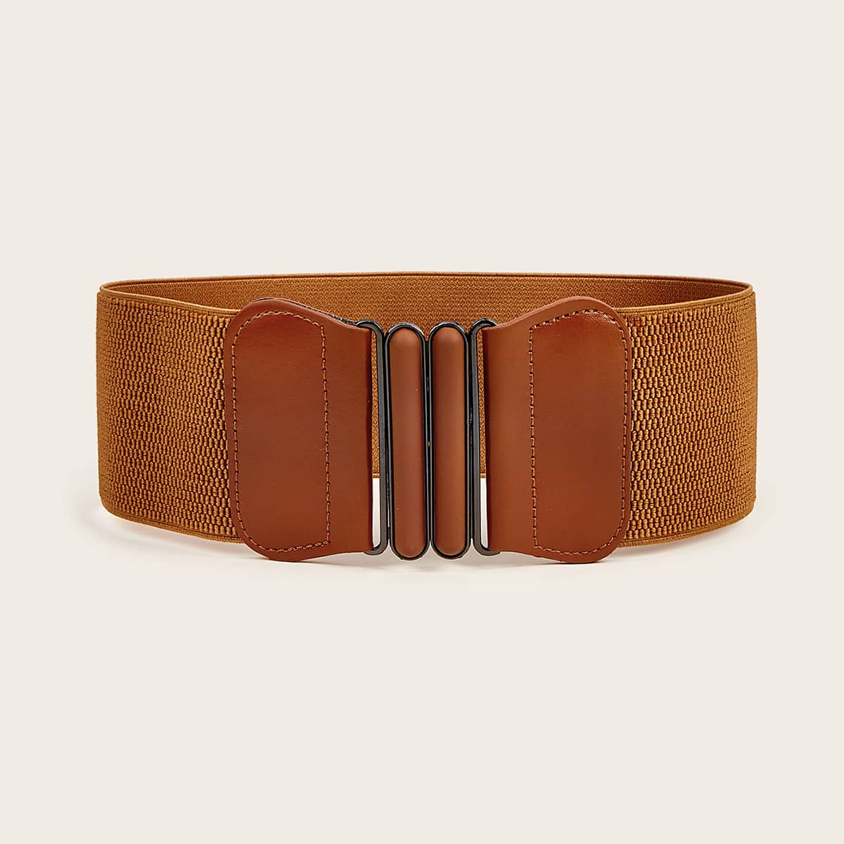 

Solid Wide Belt, Camel