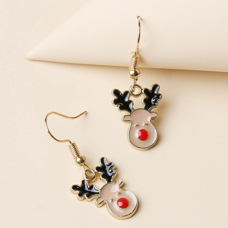 

Christmas Deer Drop Earrings, Multicolor