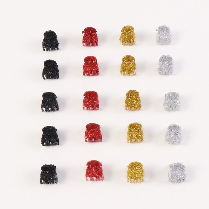 

20pcs Glitter Hair Claw, Multicolor