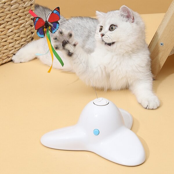 

Electric Flying Butterfly Cat Teaser, White