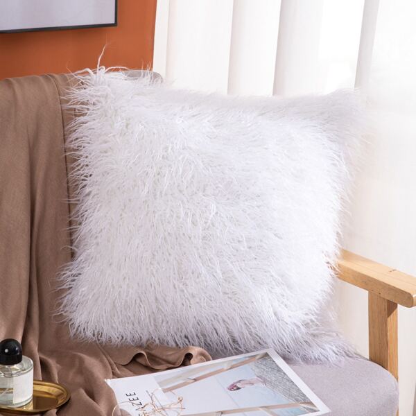 

Plain Plush Cushion Cover Without Filler, White