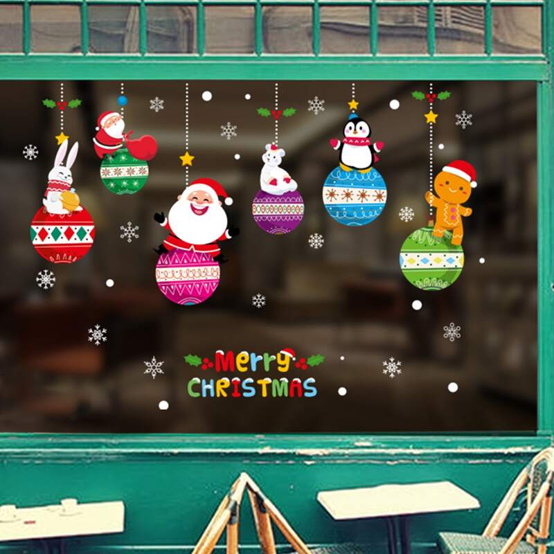 

Christmas Cartoon Graphic Window Sticker, Multicolor