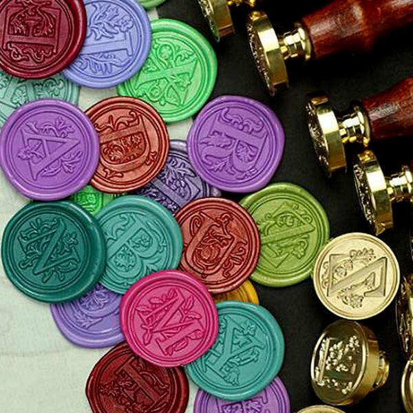 

1pc Random Fire Lacquer Seal Head & 1pc Wooden Handle, Multicolor