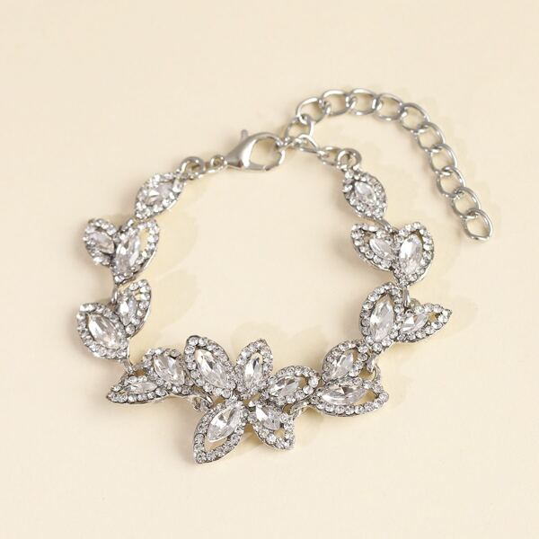 

Rhinestone Decor Bracelet, Silver
