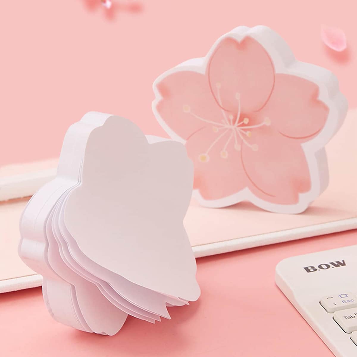 

1pc Flower Shaped Sticky Note, Pink