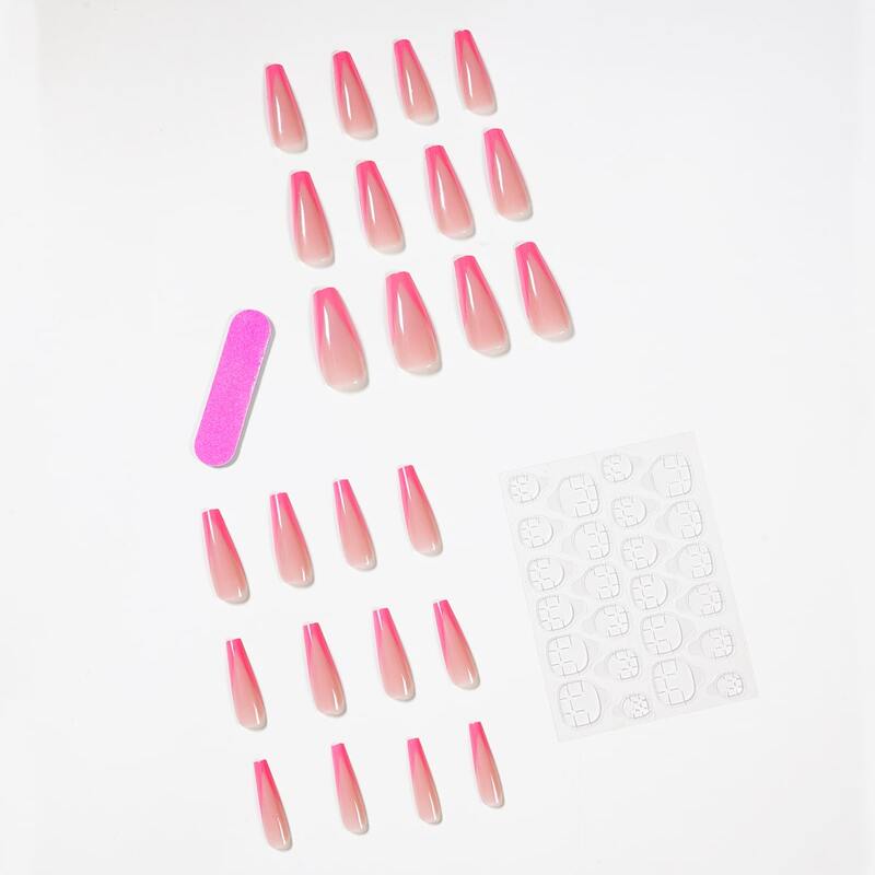 

24pcs Fake Nail & 1sheet Tape & 1pc Nail File, Dusty pink
