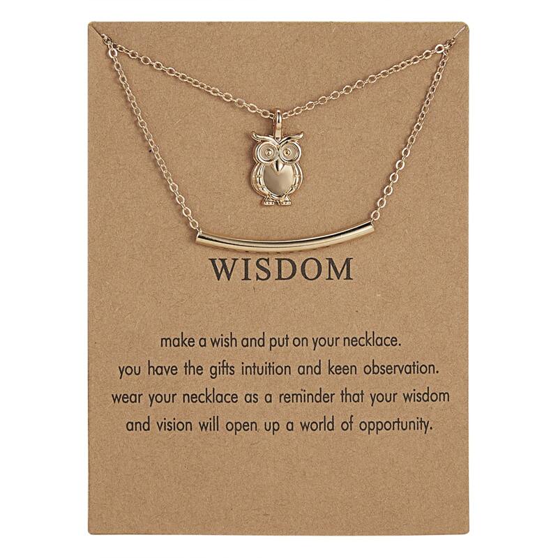 

Owl & Bar Layered Necklace, Gold