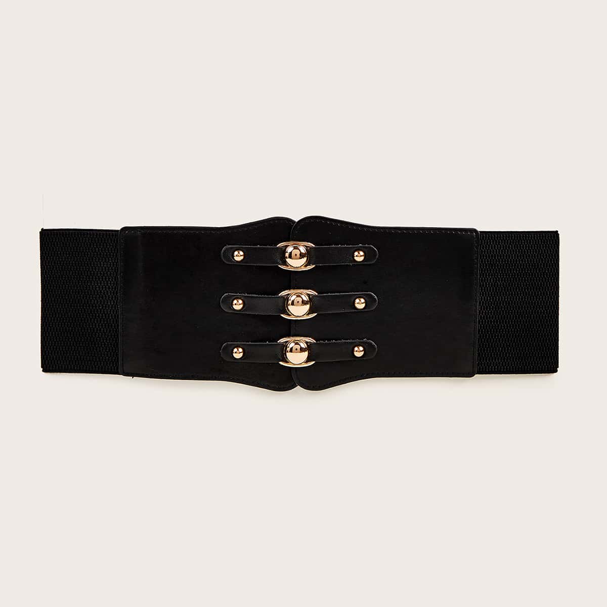 

Metal Decor Wide Belt, Black