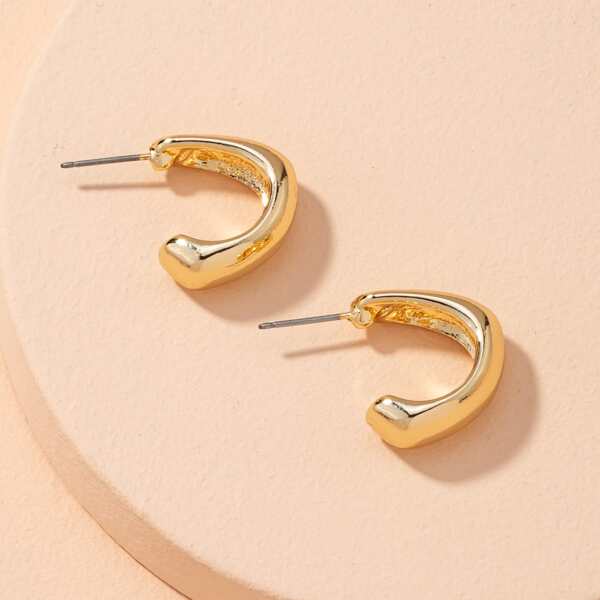 

Minimalist Cuff Hoop Earrings, Gold