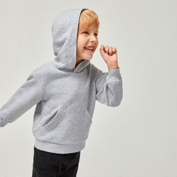 

Toddler Boys Pouch Pocket Solid Hoodie, Light grey