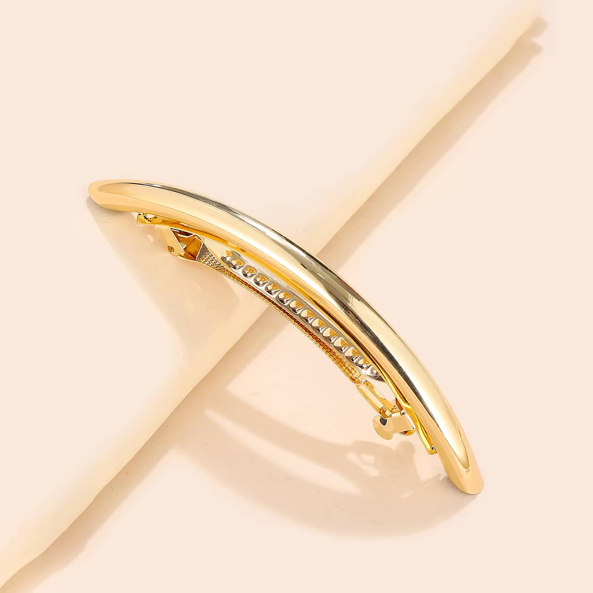 

1pc Minimalist Hair Clip, Gold