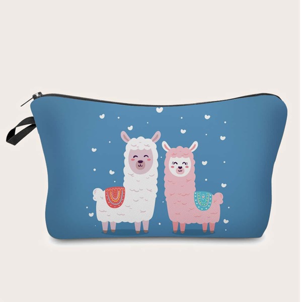 

Cute Alpaca Print Makeup Bag, Multicolor