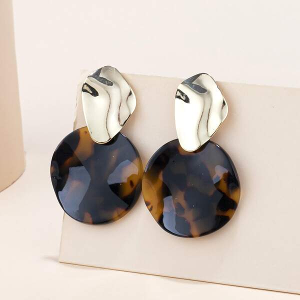 

Tortoiseshell Pattern Geo Earrings, Multicolor