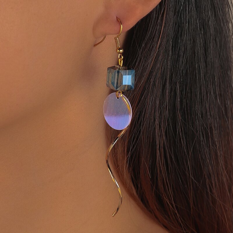 

Cube & Disc Drop Earrings, Multicolor