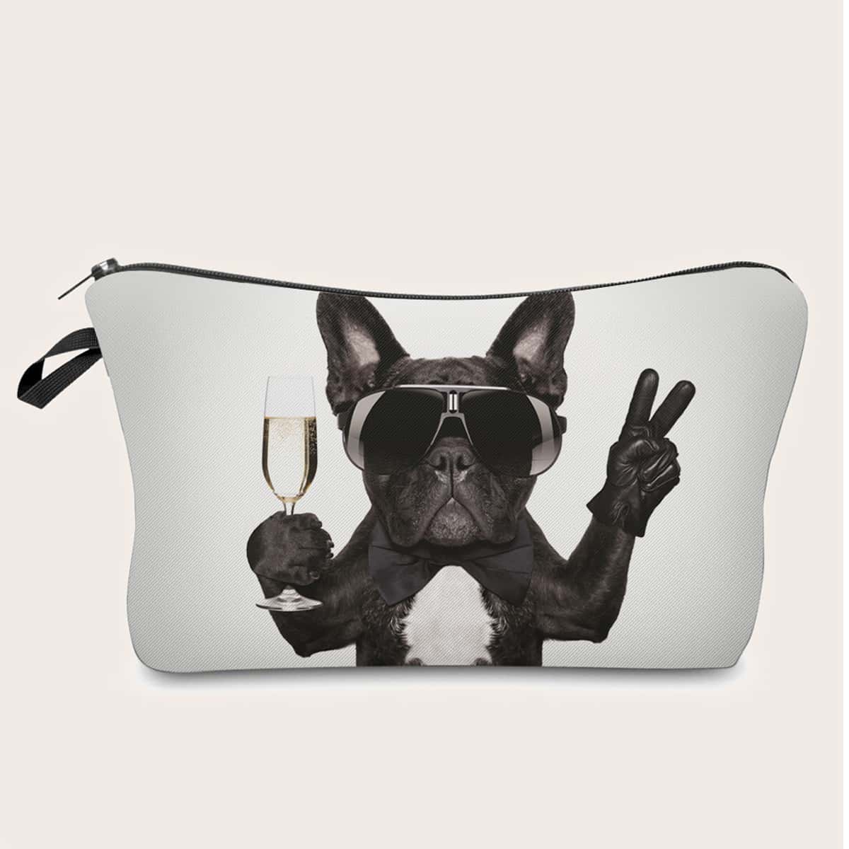 

Cool Dog Print Makeup Bag, Multicolor