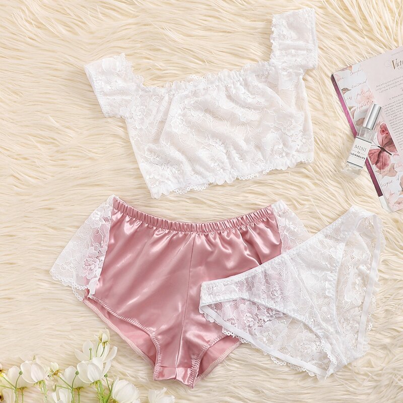 

3pack Lace Lingerie Set, Multicolor
