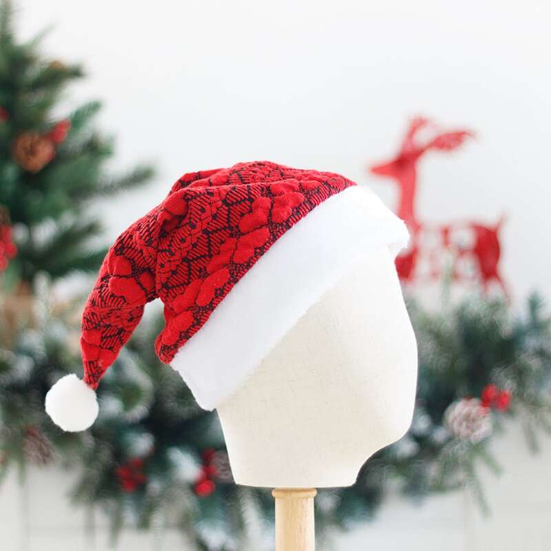 

1pc Knitted Christmas Hat, Red