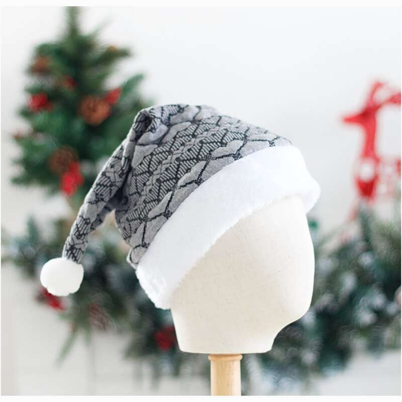 

1pc Knitted Christmas Hat, Grey