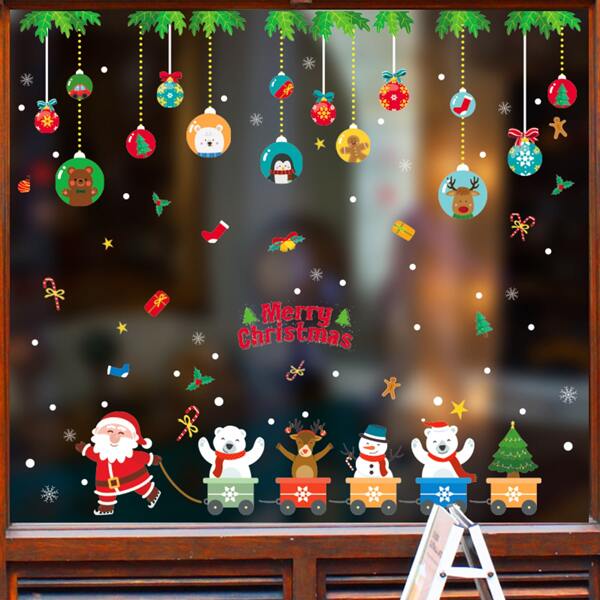 

Christmas Cartoon Graphic Window Sticker, Multicolor