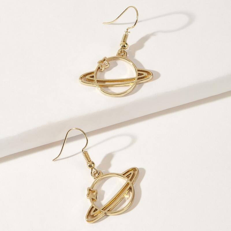 

Planet Drop Earrings, Gold