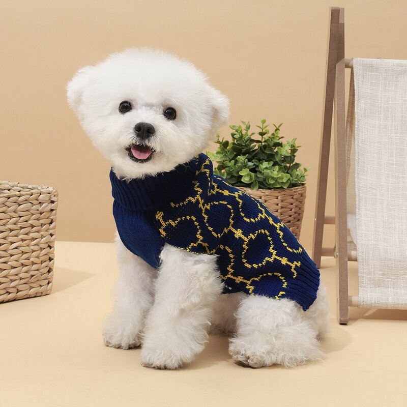 

Graphic Turtleneck Knit Dog Sweater, Royal blue