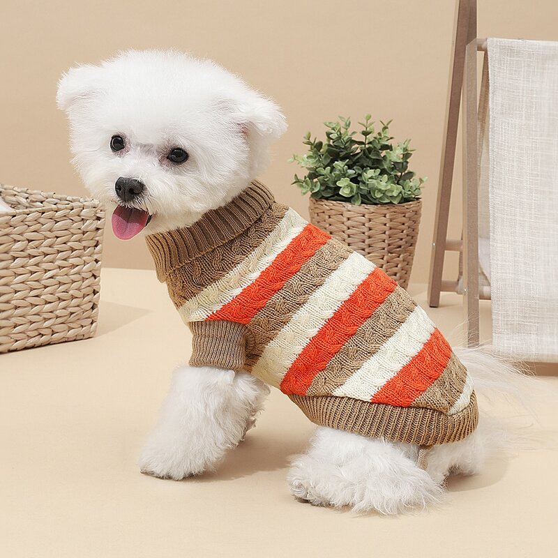 

Colorblock Knit Turtleneck Dog Sweater, Multicolor