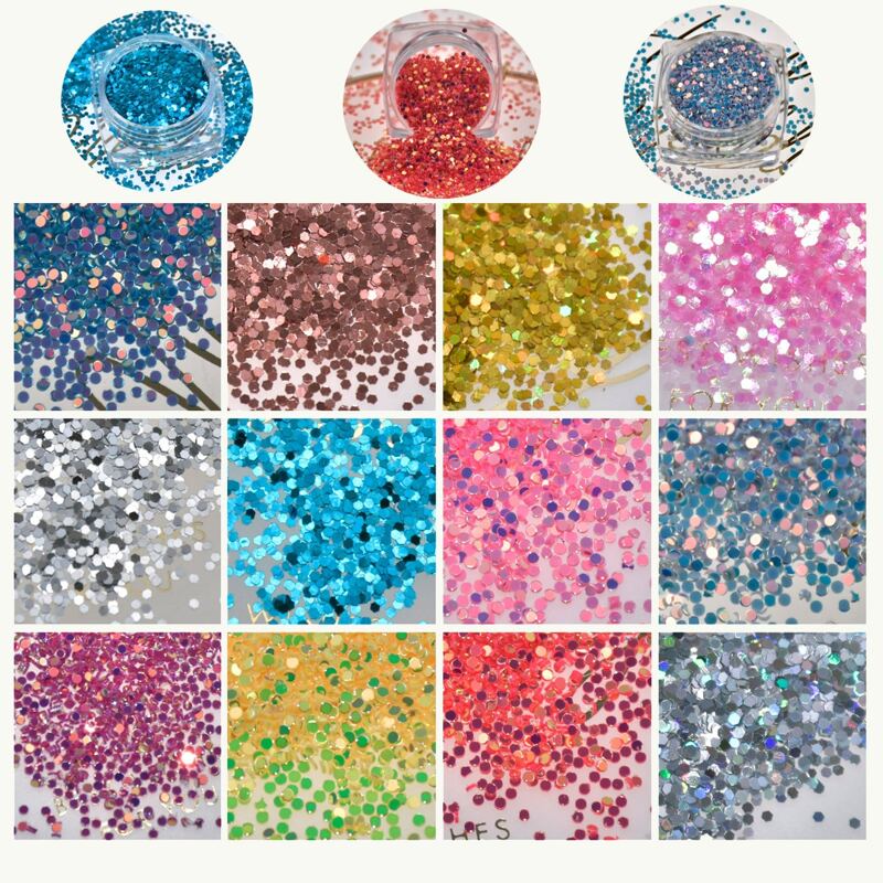 

12pcs Sequin Nail Art Decoration, Multicolor