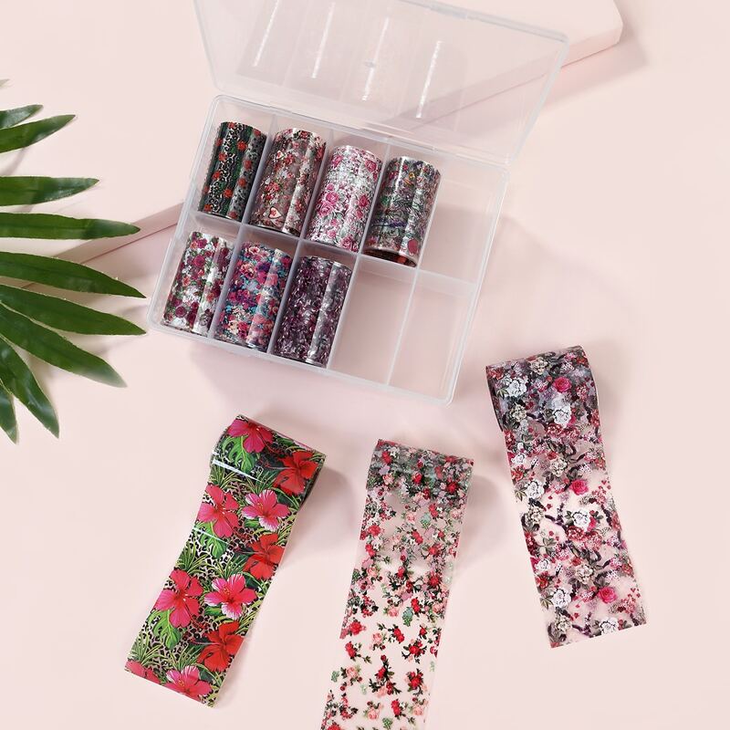 

10pcs Flower Pattern Nail Art Sticker, Multicolor