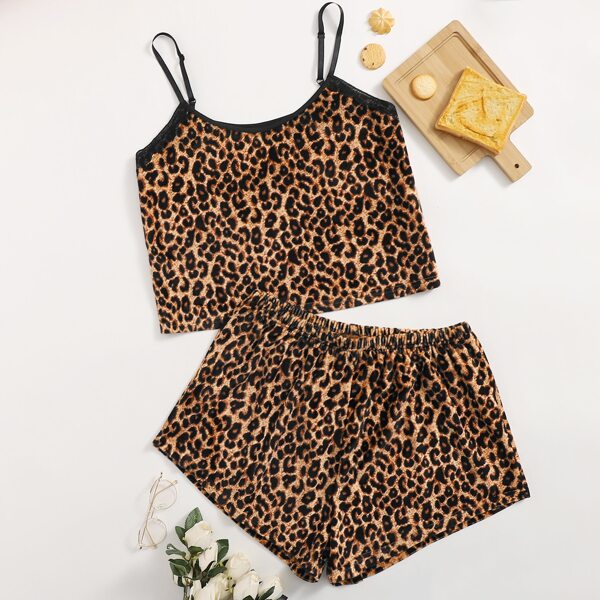 

Plus Leopard Print Cami PJ Set, Multicolor