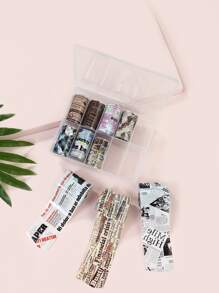 10pcs Vintage Letter Graphic Nail Art Sticker - Multicolor - View 1