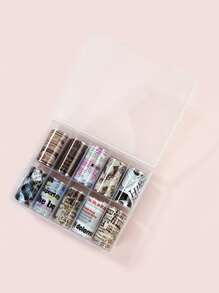 10pcs Vintage Letter Graphic Nail Art Sticker - Multicolor - View 2