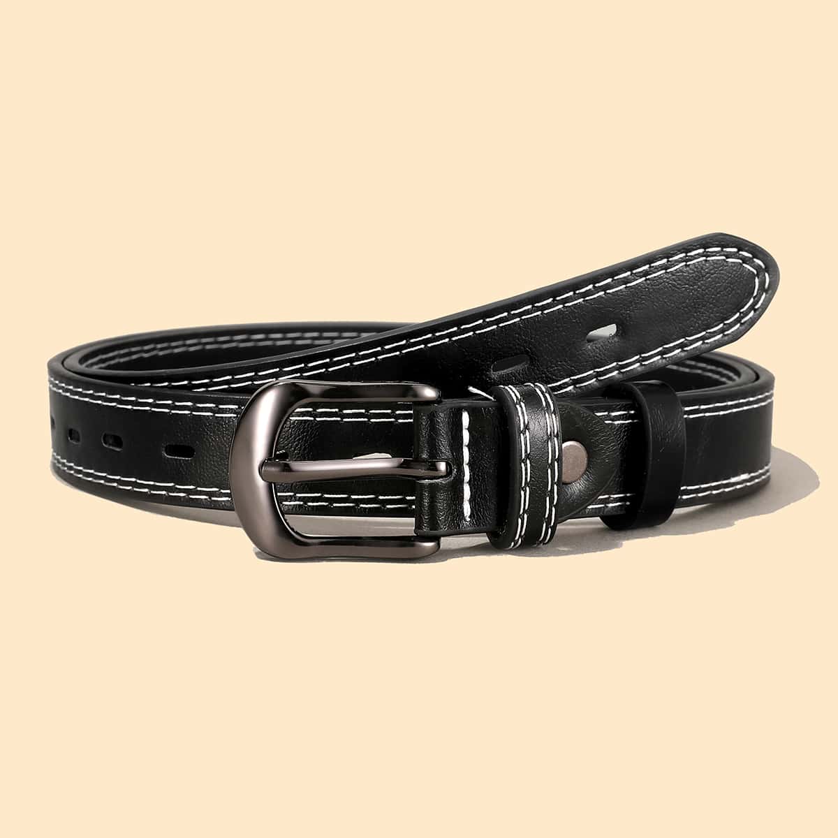 

Seam Buckle Belt, Black