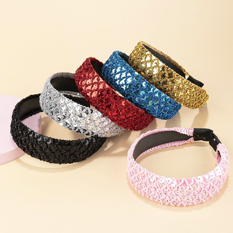 

6pcs Sequin Decor Hair Hoop, Multicolor