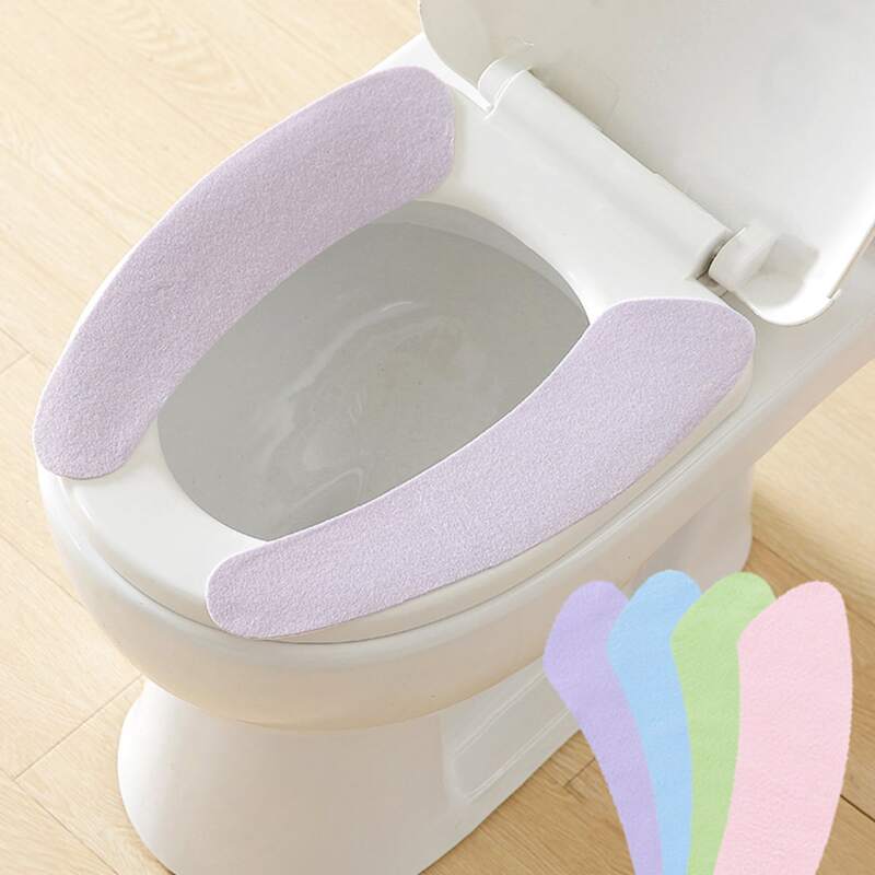 

2pcs Random Self-adhesive Toilet Seat Cover, Multicolor