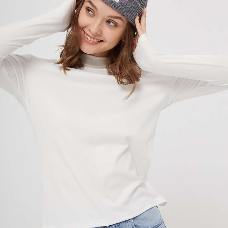 

Solid Stand Collar Tee, White