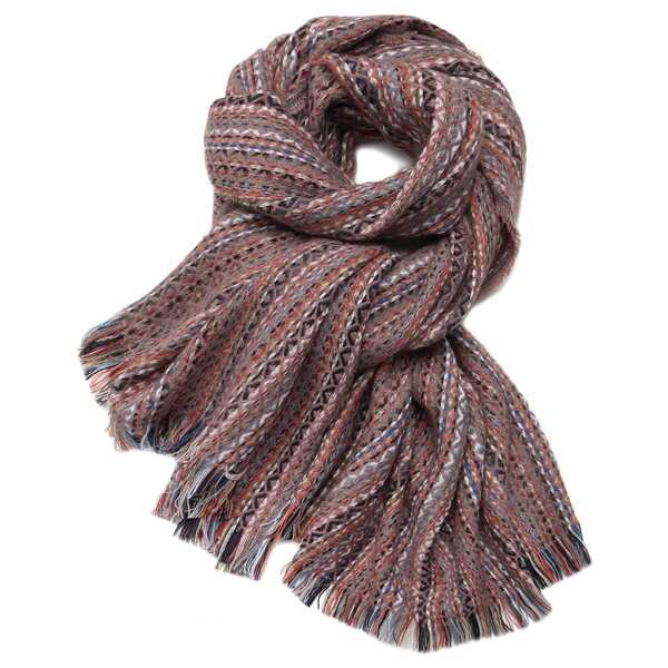 

Geometric Design Scarf, Coffee brown
