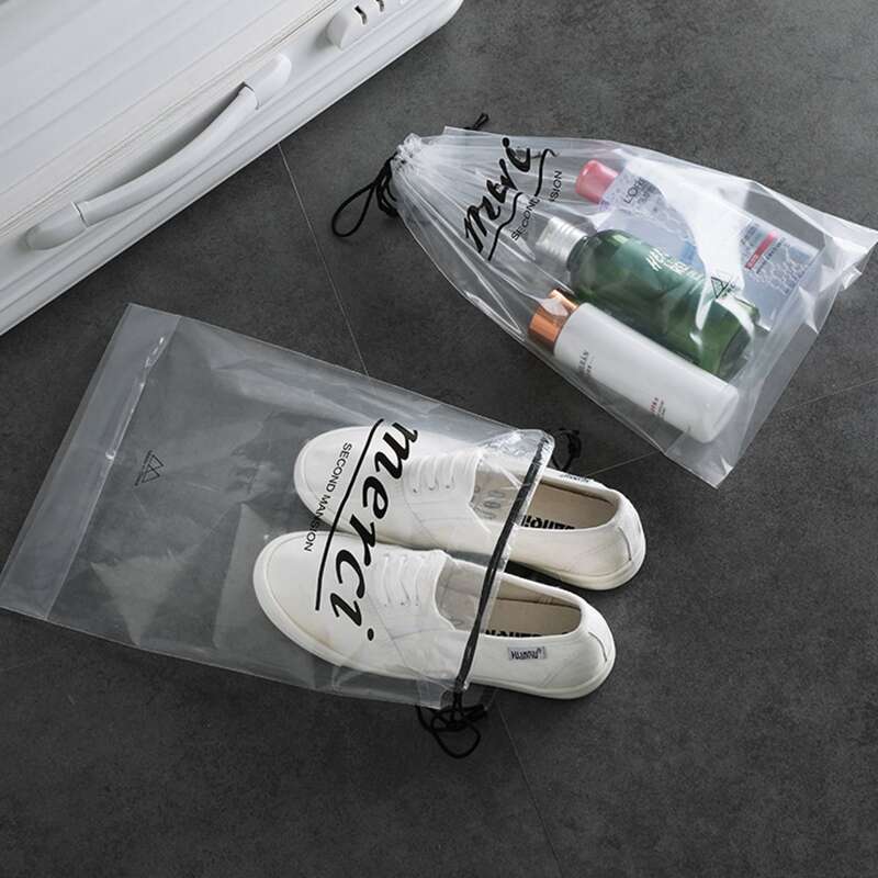 

5pcs Travel Drawstring Storage Bag, Clear