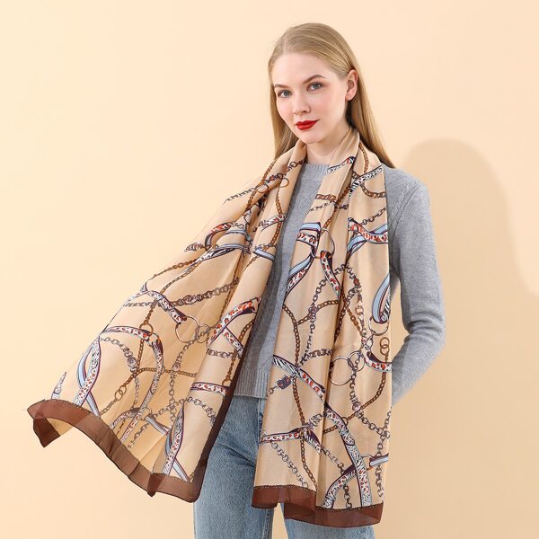 

Chain Print Scarf, Brown