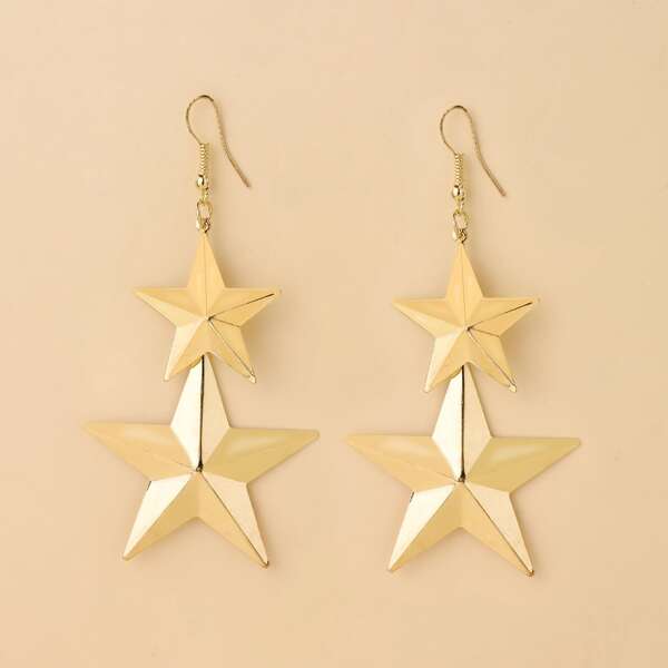 

Star Charm Drop Earrings, Gold