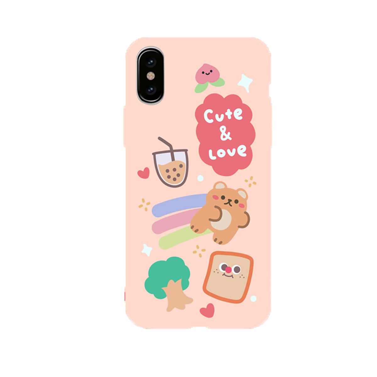 

Cartoon Pattern iPhone Case, Pink