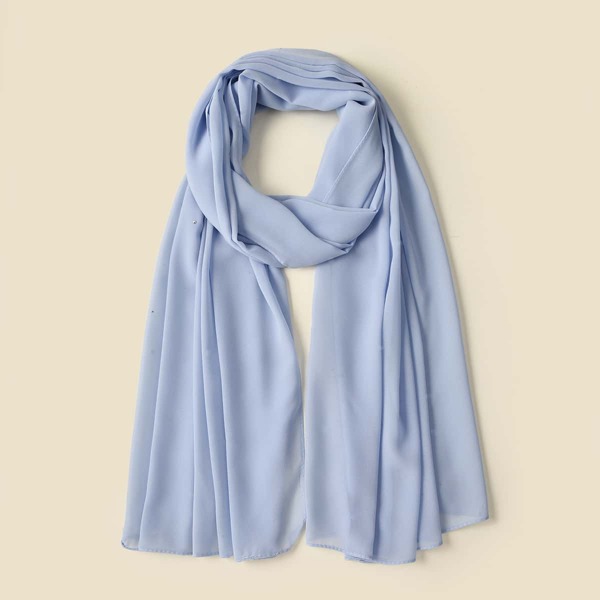 

Simple Plain Scarf, Blue