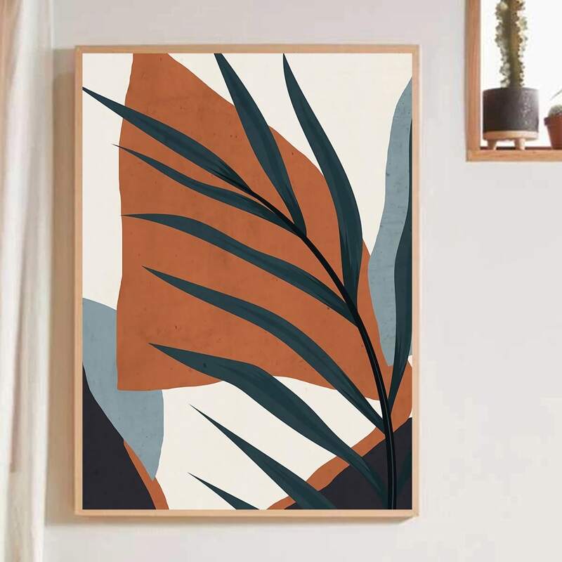 

Leaf Print Wall Painting Without Frame, Multicolor