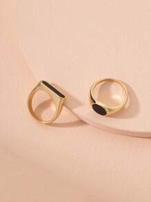 2 pezzi anello con design geometrico