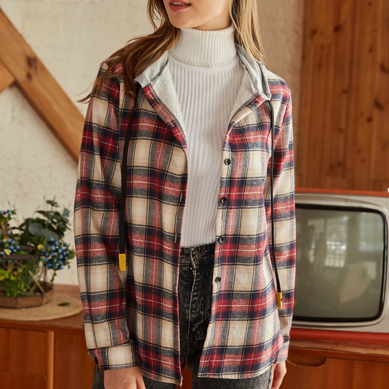 

Tartan Hooded Coat, Multicolor