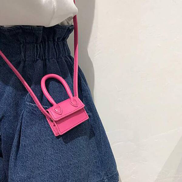 

Mini Flap Satchel Bag, Hot pink