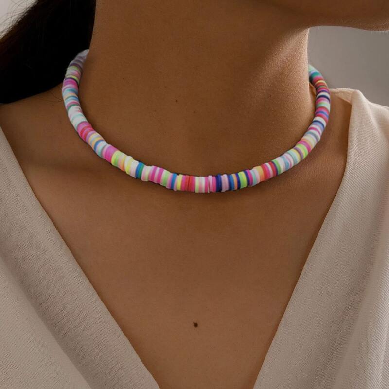 

Colorful Layered Circle Choker, Multicolor